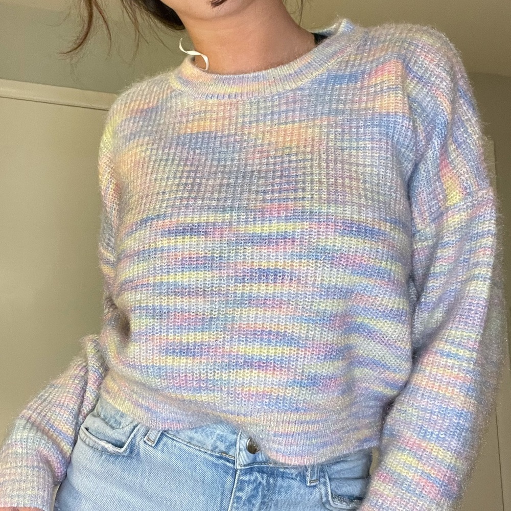 Colorful multicolor knit sweater